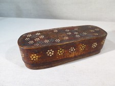 ANCIENNE JOLIE BOITE OVALE EN BOIS PEINT TYROL AUTRICHE ART POPULAIRE XIX ème