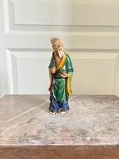 Statue Sculpture Poterie Terre Cuite Chinois Mudman Viel Homme Kimono Maj