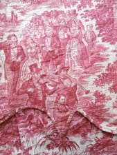 "Noce du soldat" Cantonnière toile imprimée Normandie milieu XIXéme