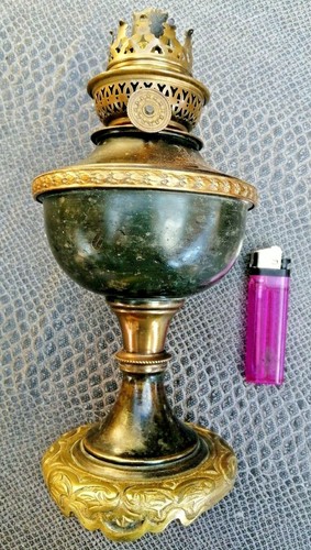 Lampe pétrole bronze et - pétrole, en