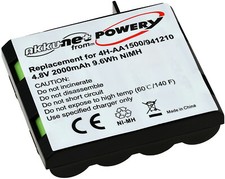 Batterie compatible avec le Compex type 4H-AA1500, 941210 4.8V 2000mAh (non d'or