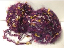 Lot De 10 Pelotes De Laine 45% Mohair Fantaisie Violet / Fabriqué En France