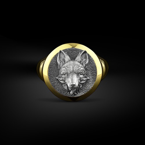 Bague chevalière tête - , de