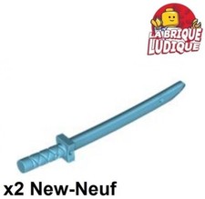 Lego 2x minifig arme weapon Sword Shamshir Katana sabre épée ninja azure 21459