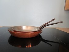 2  poêles en cuivre étamé