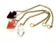 Pendule pierre éyota cristal roche quartz teinté  jaspe bréchique radiesthésie 