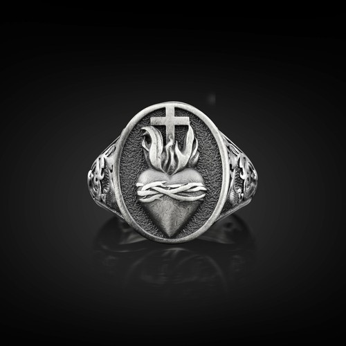 Bague chevalière homme - , en