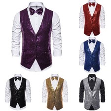 Gilet robe à paillettes bleu