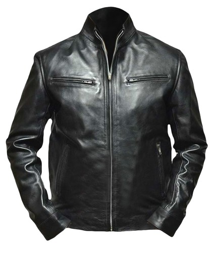 Blouson motard noir peau - blouson,