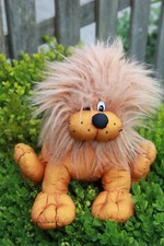 doudou peluche  style PUFFALUMP  LION ORANGE TOILE PARACHUTE 30 x 30 cm