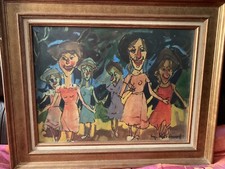 Serge Kislakoff tableau peinture carnaval de Nice encadrée signée