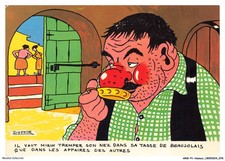 ARWP1-0040-HUMOUR - Il vaut mieux tremper son nez dans sa tasse de Beaujolais
