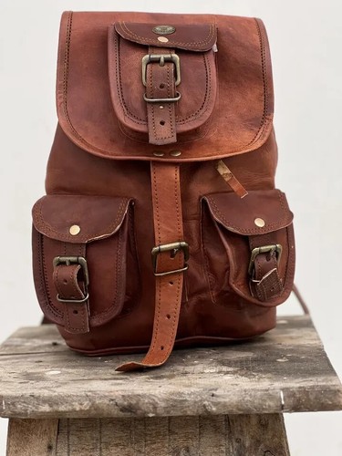 Sac dos cuir - 13", marron