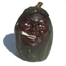 Statuette en plâtre vintage / visage afro inspiré d'un pot à tabac des années 30