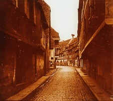 FRANCE Ville à identifier c1920 Photo Stereo Plaque de verre Vintage VR38L8