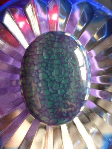 Cabochon agate violet vert - agate,