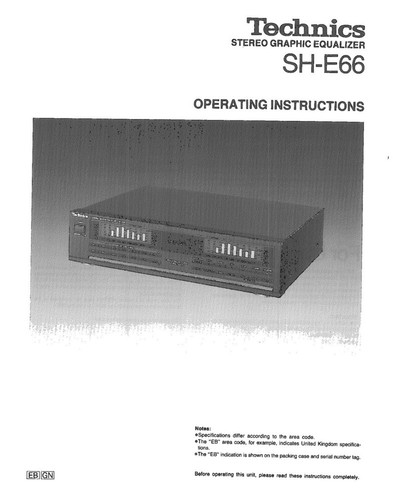 Technics e66 equalizer - sh-e66,