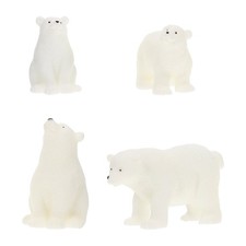  4 Pcs Statues D'ours Polaires