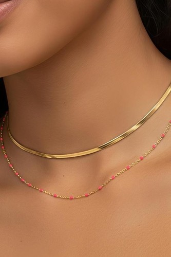 Collier double rang acier - rang,