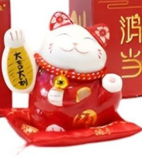 Tirelire Maneki Neko rouge 2-
