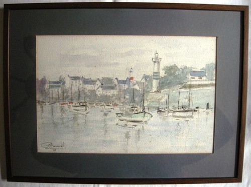 Aquarelle signee vue - signee, d'un