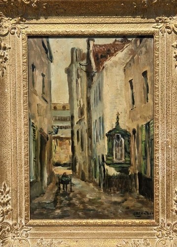 Tableau ancien signé vue - ancien,