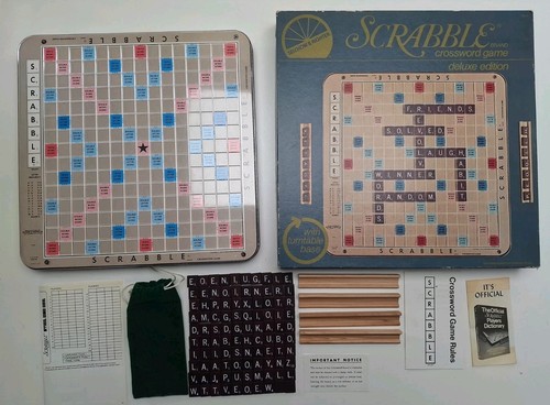 Vtg scrabble deluxe edition - deluxe,