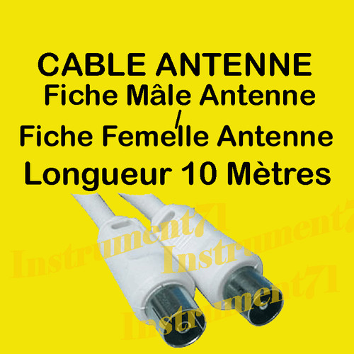 Câble antenne coaxial mâle - coaxial,