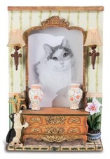 Cadre photo déco figurine statuette Chat - vintage rétro - à poser - animal 