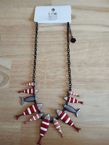 Collier poissons rouges lol - collier,