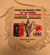 rare fanion - US BOULOGNE / LOSC LILLE  en Coupe de france 1998-1999