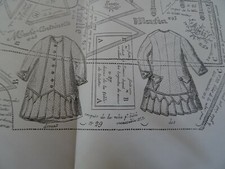  ANCIEN PATRON LA POUPEE MODELE 40 CM ROBE FANTAISIE BRODEE AVRIL 1879