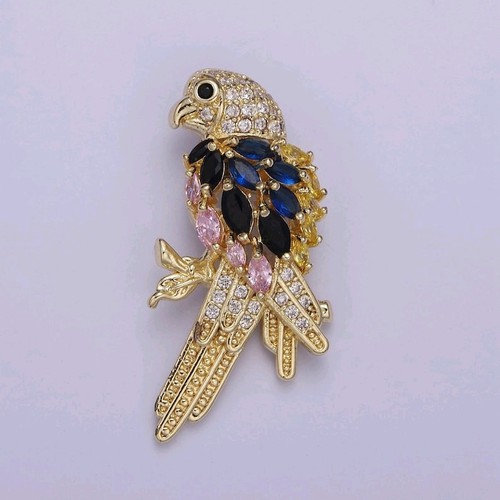 Micro pave parrot bird - pave,