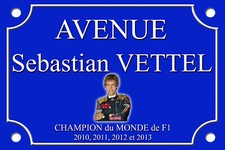 PLAQUE RUE Sebastian VETTEL