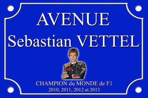 Plaque rue sebastian vettel - sebastian,