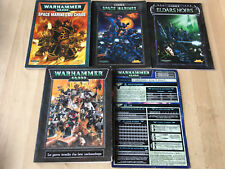 lot 4 livres WARHAMMER 40000 : Space Marines du Chaos, Eldars Noirs, guerres