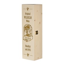 Boîte à Vin Boîte en Bois Incl. Gravure Motif Vin de Qualité