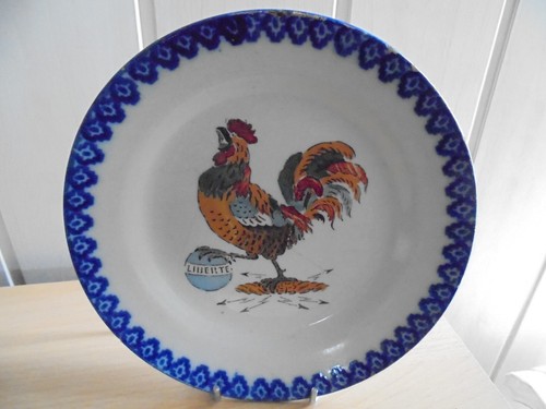 Assiette ancienne coq liberté