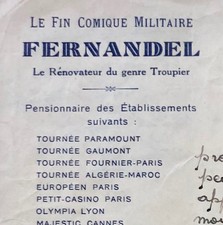 FERNANDEL, en route vers le succès, vient d'être engagé à l'Olympia