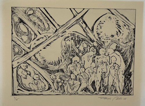 Attente blanc curiosa - curiosa, gravure