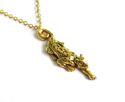 Collier léopard plaqué - , or