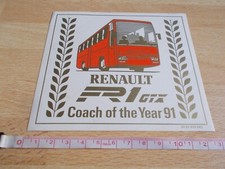 Autocollant Bus RENAULT FR1GTX - COACH OF THE YEAR 91