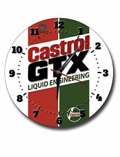 Castrol GTX 250MM/25.4cm Diamètre Métal Horloge Murale,Garage Horloge,Atelier