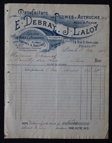 Billhead facture 1906 - facture,