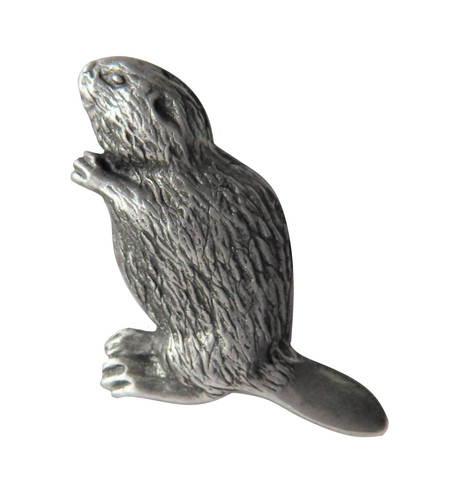 Beaver pewter pin badge - beaver,