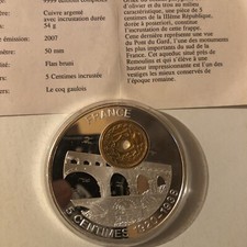 médaille 5 centimes plaqué