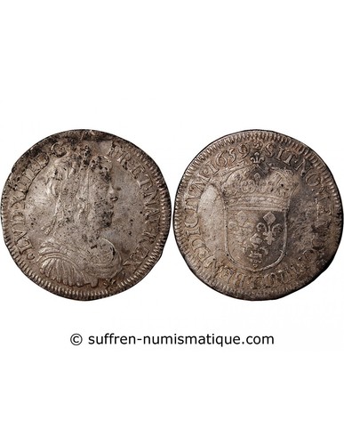 France louis xiv - 1/2, ecu