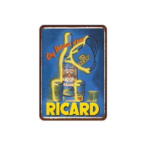 Plaque métal ricard - plaque, pastis