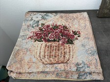 2 housses de coussin panier de fleur style tapisserie deco retro champetre