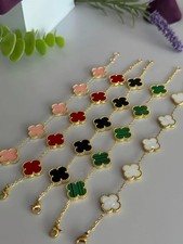 Bracelet Trèfle doré noir et